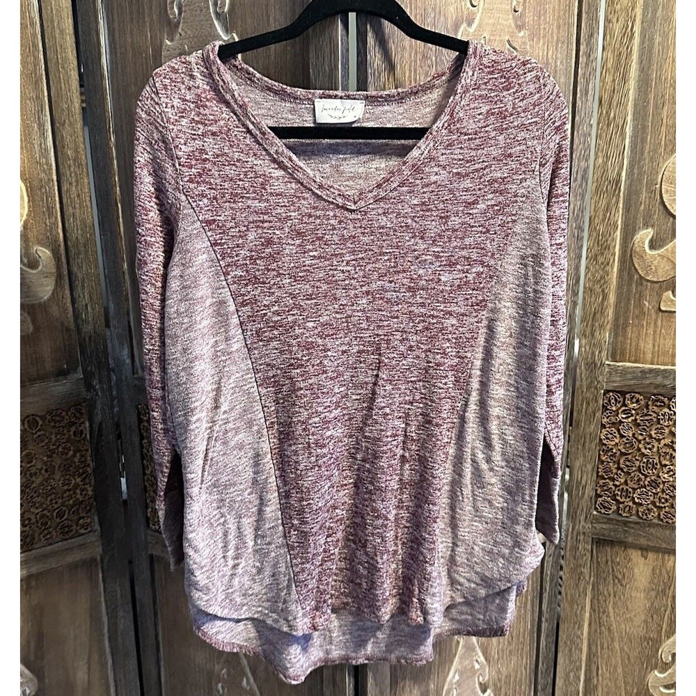 Anthropologie Lavender Field Sz M Top Pink Dusty Rose Long Sleeve Knit C14